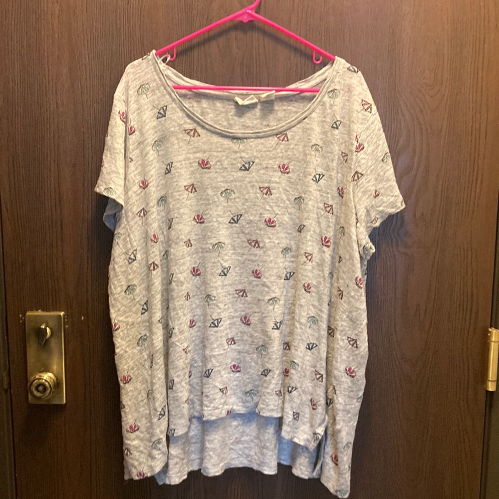 100% Linen 3X short sleeve top